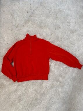 Bright Red Half-Zip Pullover